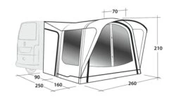 Outwell Newburg 160 Air Drive Away Awning -Adventure Camping Shop 111170 newburg 160 air drawing perspective2