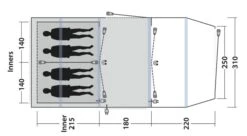 Outwell Parkdale 4PA Tent (2023) -Adventure Camping Shop 111180 parkdale 4pa drawing floorplan3
