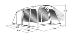 Outwell Blossburg 380 Air Drive Away Awning -Adventure Camping Shop 111242 blossburg 380 air drawing perspective2