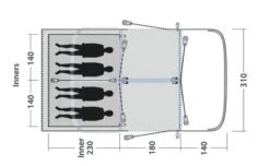 Outwell Springville 4SA Tent (2023) -Adventure Camping Shop 111275 springville 4sa drawing floorplan3