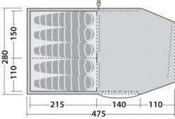 Robens Double Dreamer 5 Tent (2023) -Adventure Camping Shop 130279 double dreamer 5 drawing floorplan3