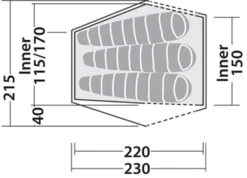 Robens Chaser 3XE Tent (2022) 25 Robens Chaser 3XE Tent (2022) -Adventure Camping Shop 130317 chaser 3xe drawing floorplan3