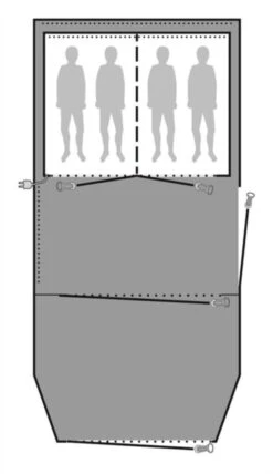Outwell Parkdale 4PA Footprint Groundsheet -Adventure Camping Shop 170874 footprint w. integrated toggle up front parkdale 4pa drawing floorplan 2