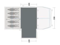 Outwell Mountain Lake 5ATC Flat Woven Carpet -Adventure Camping Shop 170890 flat woven carpet mountain lake 5atc drawing floorplan2