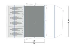 Outwell Queensdale 8PA Flat Woven Carpet -Adventure Camping Shop 170956 flat woven carpet queensdale 8pa drawing floorplan2