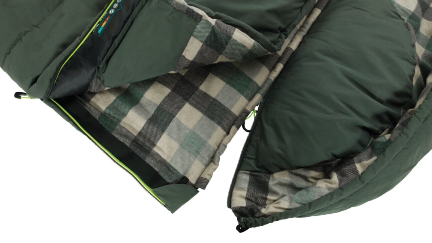 Outwell Camper Lux Double Sleeping Bag - Forest Green (2023) 4 Outwell Camper Lux Double Sleeping Bag - Forest Green (2023) - Image 2