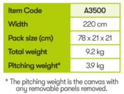 Quest Falcon 220 Poled Porch Caravan Awning (2022) -Adventure Camping Shop a3500 10 midsize