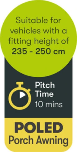 Quest Falcon 220 Poled Porch Caravan Awning (2022) -Adventure Camping Shop a3500 9 midsize