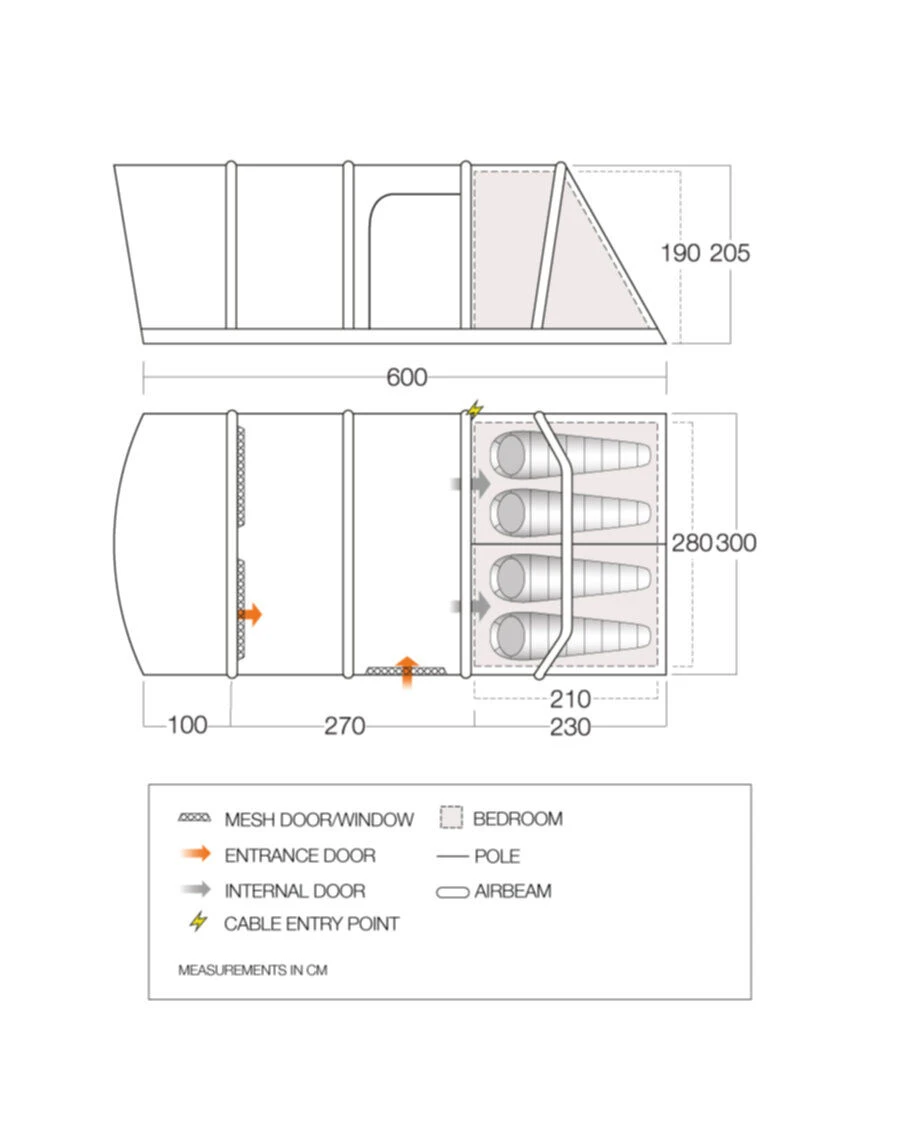 Vango Airbeam Vango Aether Air 450XL Tent (2022) 4 Vango Airbeam Vango Aether Air 450XL Tent (2022) - Image 2