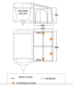 Vango Airbeam Vango Balletto Air 390 Elements Shield Caravan Awning (2023) -Adventure Camping Shop balletto 390 floor