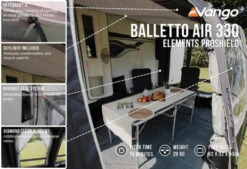 Vango Airbeam Vango Balletto Air 330 Elements ProShield Caravan Awning (2023) -Adventure Camping Shop balletto air 330 eps lf2
