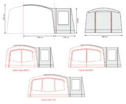 Outdoor Revolution Camp Star Side Porch (500xl, 600, 700) (2022) -Adventure Camping Shop campstar side porch floorplans 1