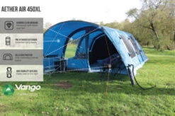 Vango Airbeam Vango Aether Air 450XL Tent (2022) 16 Vango Airbeam Vango Aether Air 450XL Tent (2022) -Adventure Camping Shop earth collection airbeam infographics call outs6