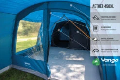 Vango Aether Poled 450XL Tent (2022) -Adventure Camping Shop earth collection poled infographics call outs5