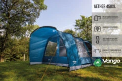 Vango Aether Poled 450XL Tent (2022) -Adventure Camping Shop earth collection poled infographics call outs6