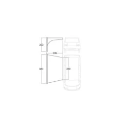 Vango AirBeam Sky Canopy 2.5m -Adventure Camping Shop floorplan 25 2