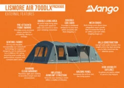 Vango Airbeam Vango Lismore Air 700DLX Tent Package (2023) -Adventure Camping Shop lismore air 700dlx package