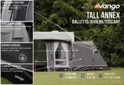 Vango Airbeam Vango Tall Annex Elements ProShield (Balletto And Tuscany) -Adventure Camping Shop tall annex elements proshield ballettorivieratuscany low res