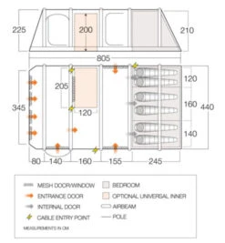 Vango Airbeam Vango Anantara IV TC 650xl Air Tent (2023) 20 Vango Airbeam Vango Anantara IV TC 650xl Air Tent (2023) -Adventure Camping Shop vango 2021 airbeam si pro floorplan anantara iii air tc 650xl 1