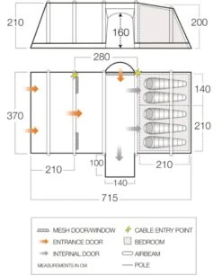 Vango Airbeam Vango Rome II Air 550XL Tent Package (2023) -Adventure Camping Shop vango 2021 tents floorplan rome air 550xl hi