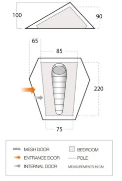 Vango Heddon 100 Tent (2022) -Adventure Camping Shop vango 2022 tents floorplan heddon 100 low res